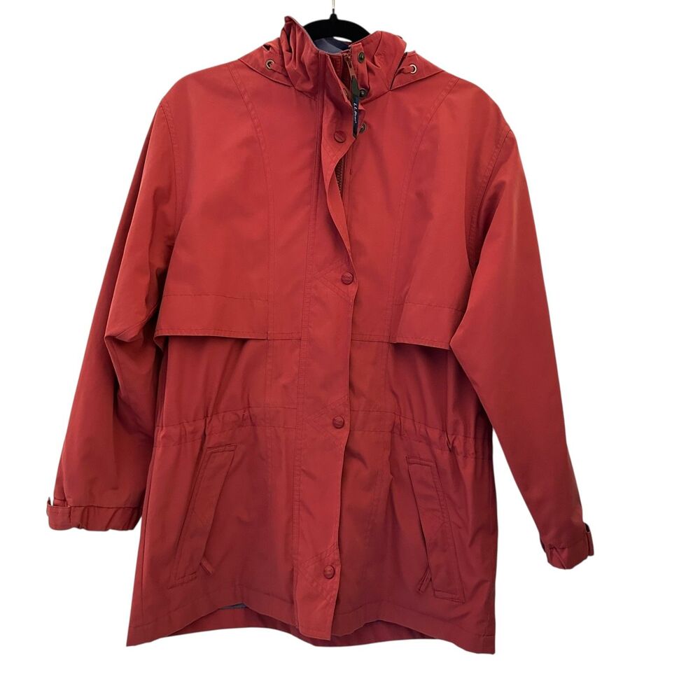 L.L. Bean Women's Salmon Cinch Waist Hooded Full Zip Parka Size S Petite